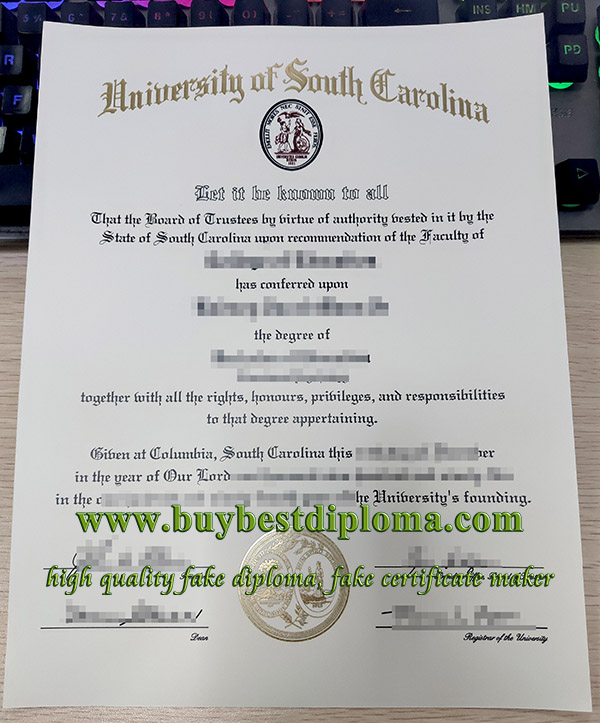 University of South Carolina diploma, University of South Carolina degree,