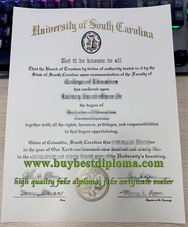 University of South Carolina diploma,