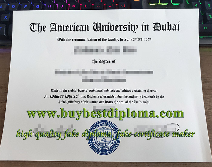 American University in Dubai diploma, American University in Dubai degree, fake AUD diploma,