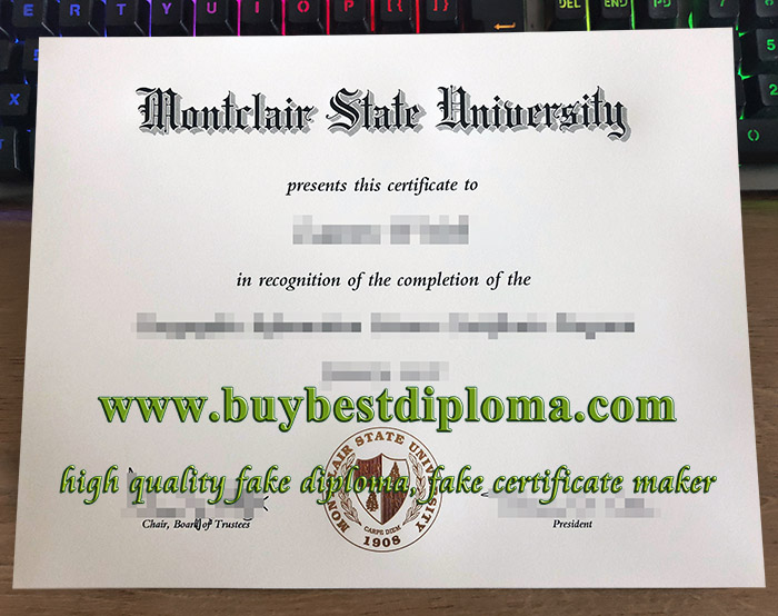 Montclair State University diploma, Montclair State University certificate, fake MSU diploma,