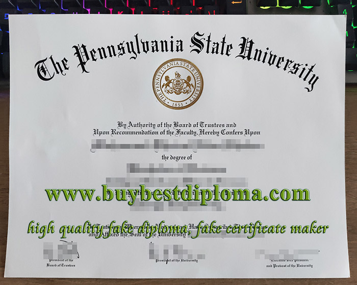 Pennsylvania State University degree, Penn State University diploma, fake PSU diploma,