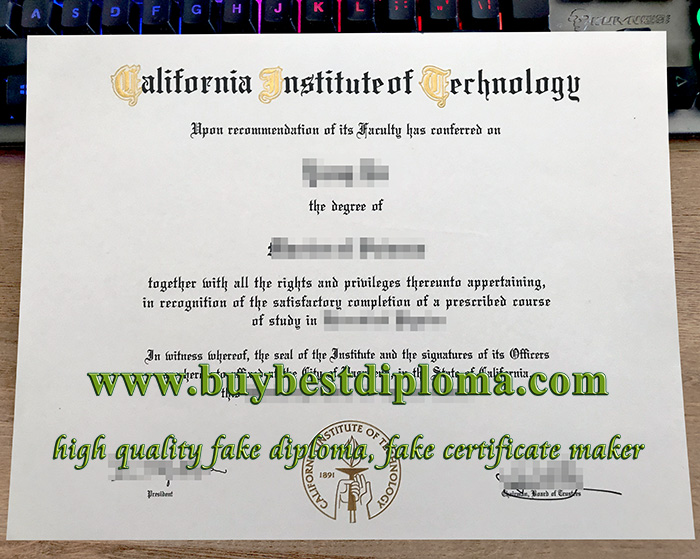 California Institute of Technology diploma, California Institute of Technology certificate, fake CIT diploma,