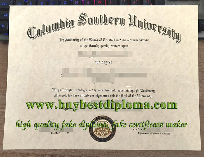 Columbia Southern University diploma, Columbia Southern University certificate, fake CSU diploma,