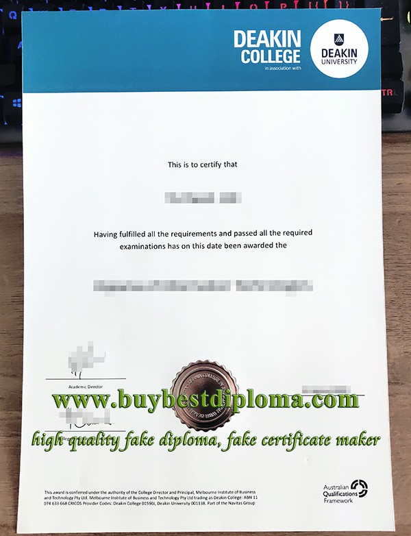 Deakin College diploma, fake Deakin College certificate, fake Deakin University diploma,