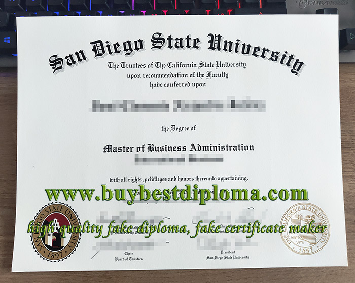 San Diego State University diploma, fake SDSU diploma, fake San Diego State University certificate,