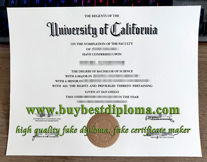 UC San Diego diploma, fake UCSD diploma, UC San Diego certificate,