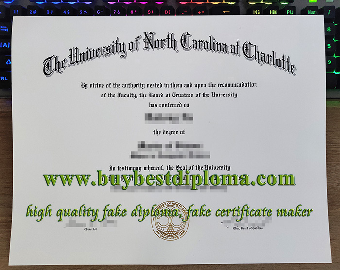 UNC Charlotte diploma, University of North Carolina diploma, fake UNC diploma,