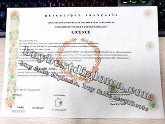 Université François Rabelais licence, fake University of Tours diploma, fake French diploma,