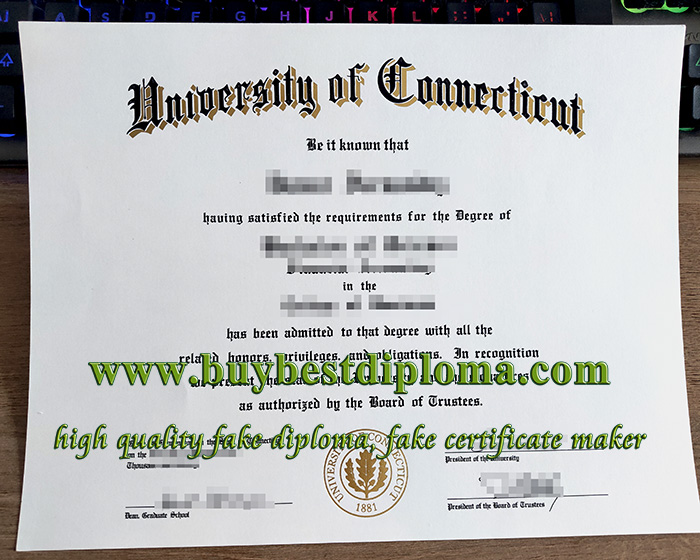 University of Connecticut diploma, University of Connecticut certificate,