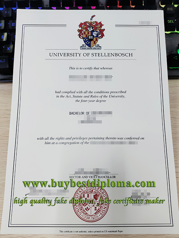 Stellenbosch University diploma, fake Stellenbosch University degree, fake Stellenbosch University certificate,