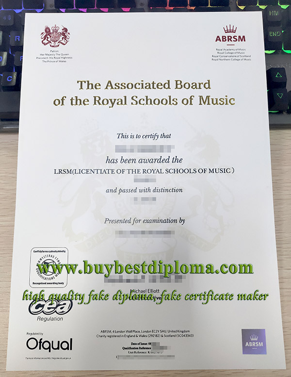 fake ABRSM diploma, LRSM certificate, ABRSM certificate,