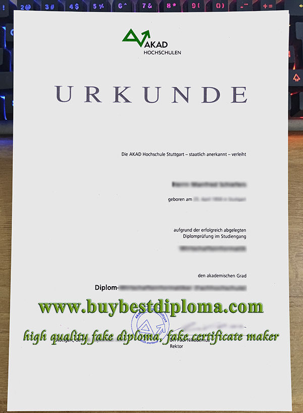 fake AKAD University diploma, AKAD Hochschulen urkunde, fake German urkunde,