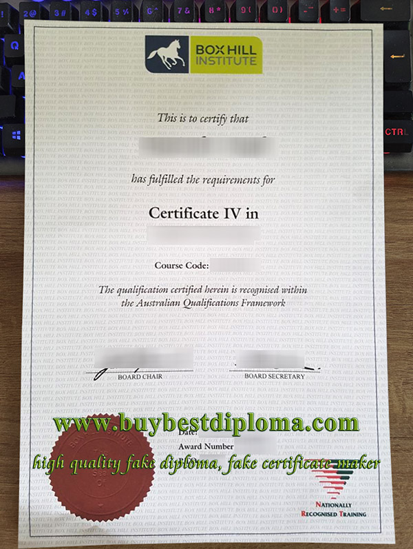 Box Hill Institute certificate, fake TAFE certificate, fake BHI diploma,