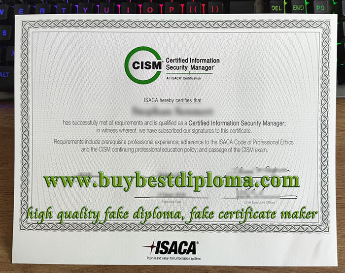 Certified Information Security Manager certificate, fake CISM certificate, fake cybersecurity certification,