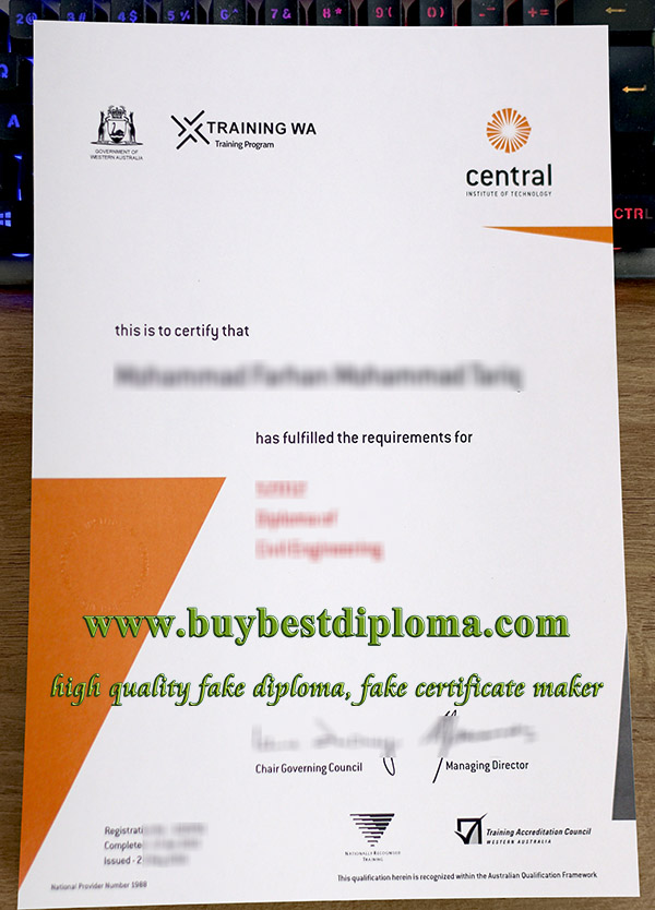 Central Institute of Technology certificate, Central TAFE certificate, buy TAFE certificate,