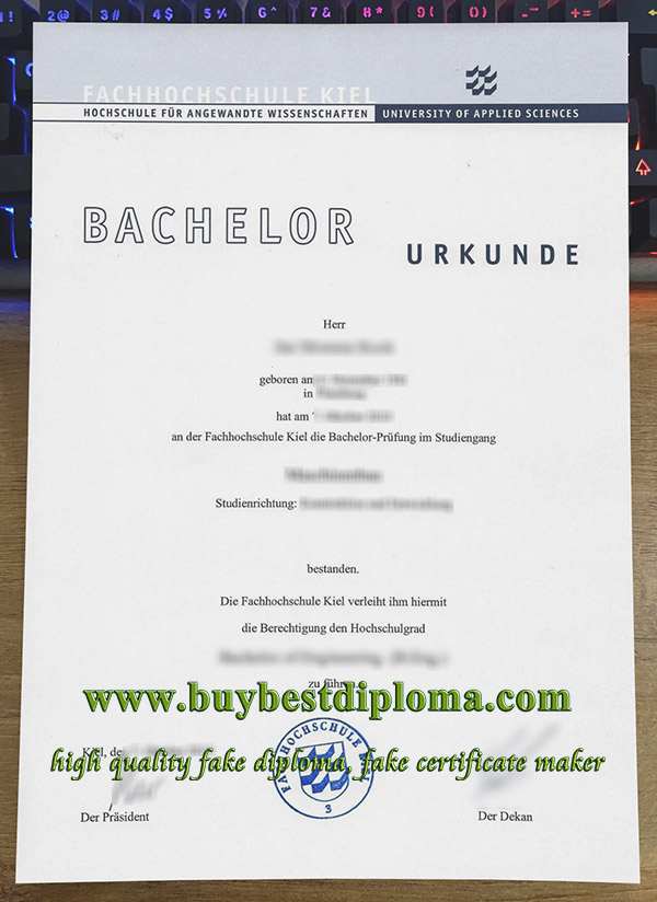 Fachhochschule Kiel urkunde, fake FH Kiel diplom, Kiel University diploma,