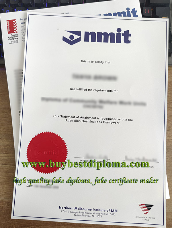 Northern Melbourne Institute of TAFE certificate, fake NMIT diploma, NMIT certificate,