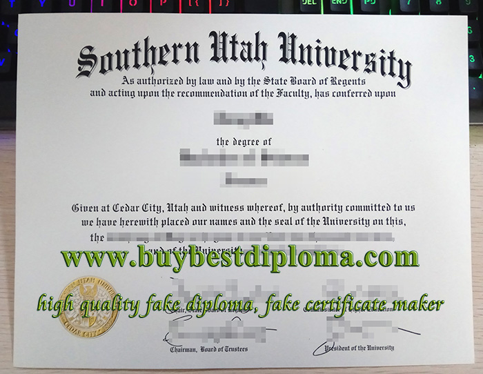 Southern Utah University diploma, Southern Utah University degree,