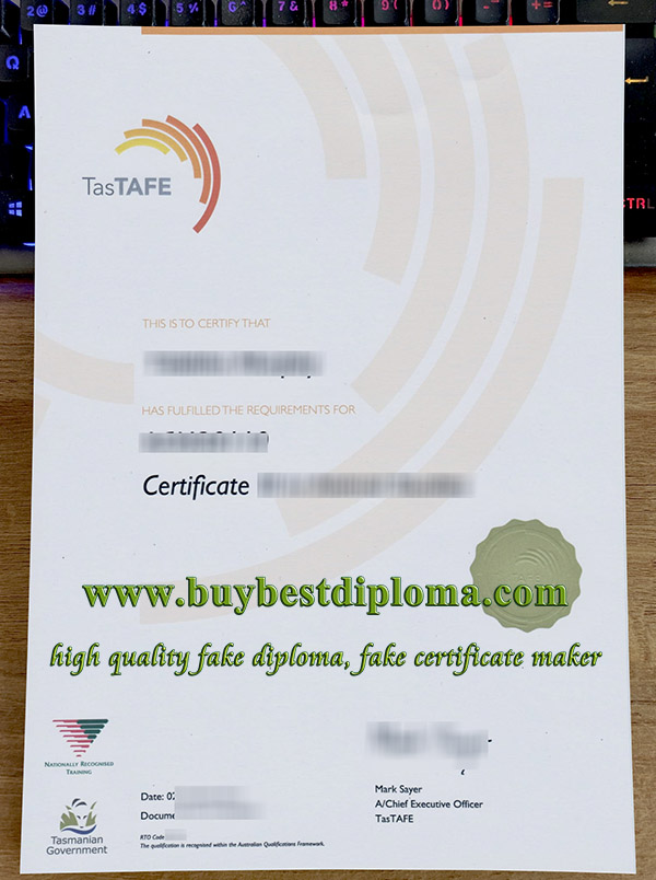 TasTAFE certificate, fake TAFE certificate, fake Australian certificate,