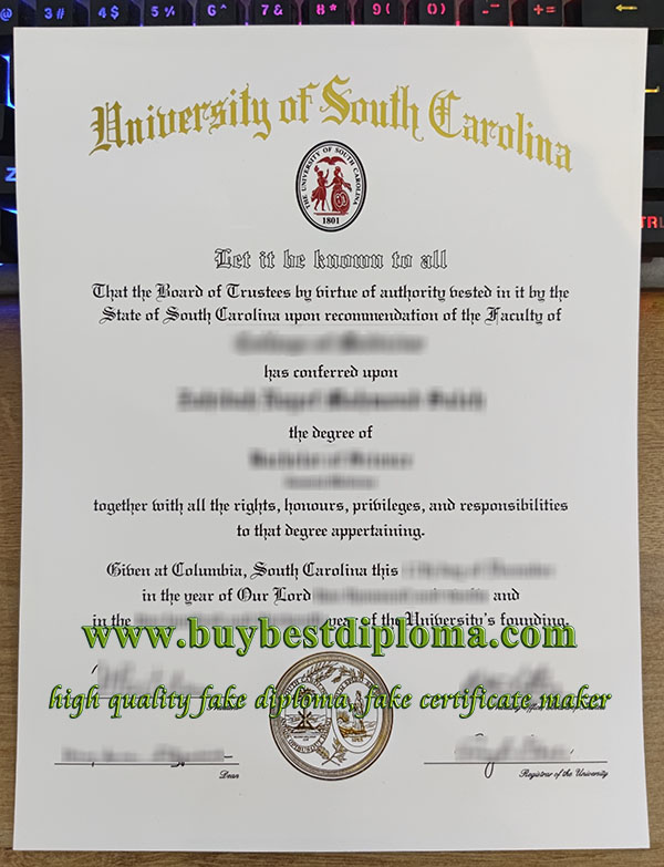 University of South Carolina diploma, fake USC diploma, University of South Carolina degree,