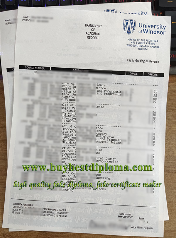 University of Windsor transcript, buy University of Windsor certificate,