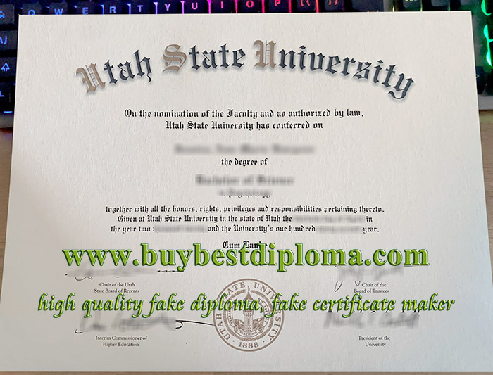 Utah State University diploma, fake USU diploma, fake Utah State University degree,