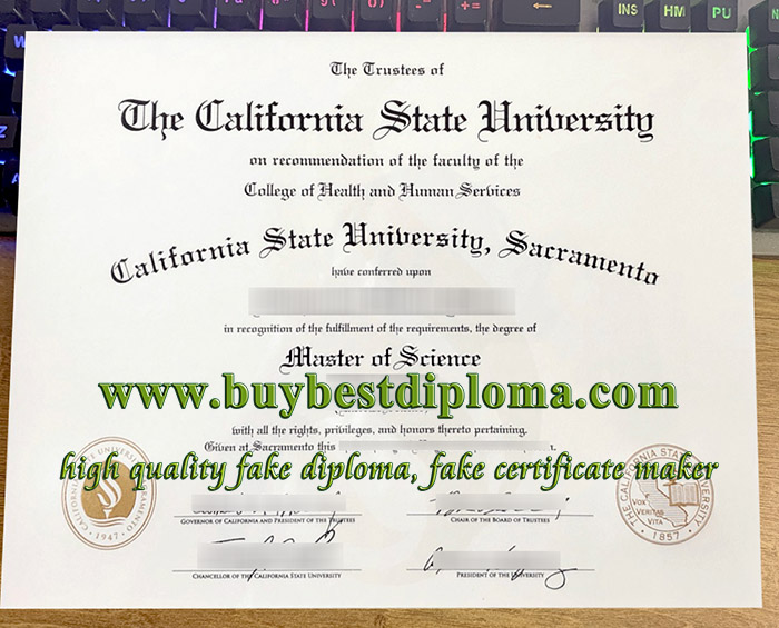 California State University Sacramento diploma, CSUS diploma, Sac State certificate,