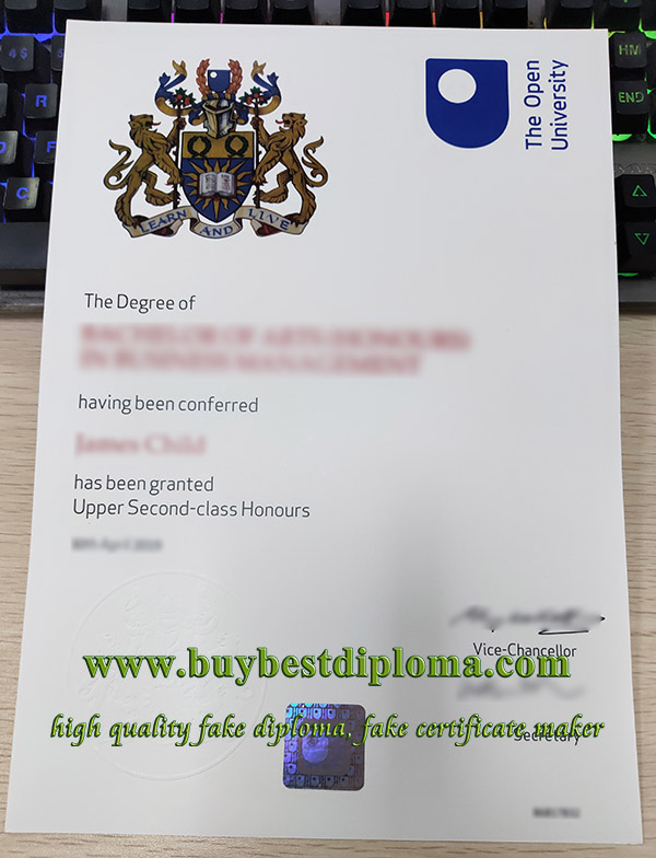 Open University degree, Open University diploma, fake Open University certificate,