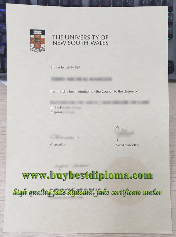 University Of New South Wales certificate, fake UNSW degree, UNSW diploma,