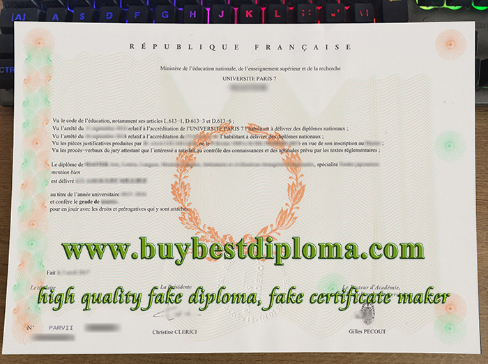 Université Paris 7 diploma, Université Paris Diderot licence, fake Paris Diderot University certificate,