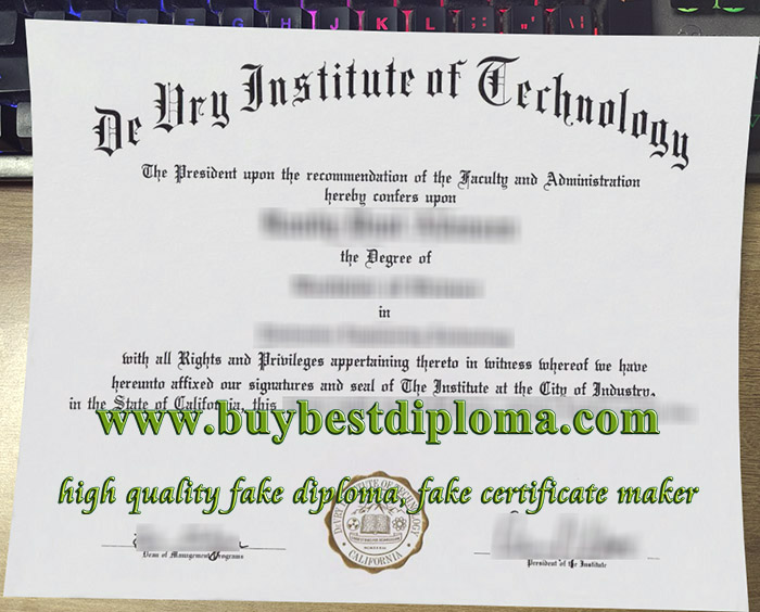 DeVry Institute of Technology diploma, fake Devry University diploma, DeVry Institute of Technology certificate,