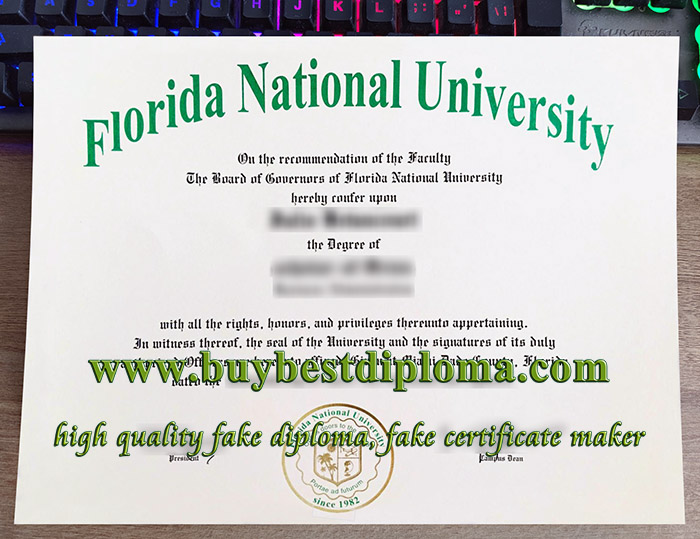 Florida National University diploma, fake FNU certificate, Florida National University degree,