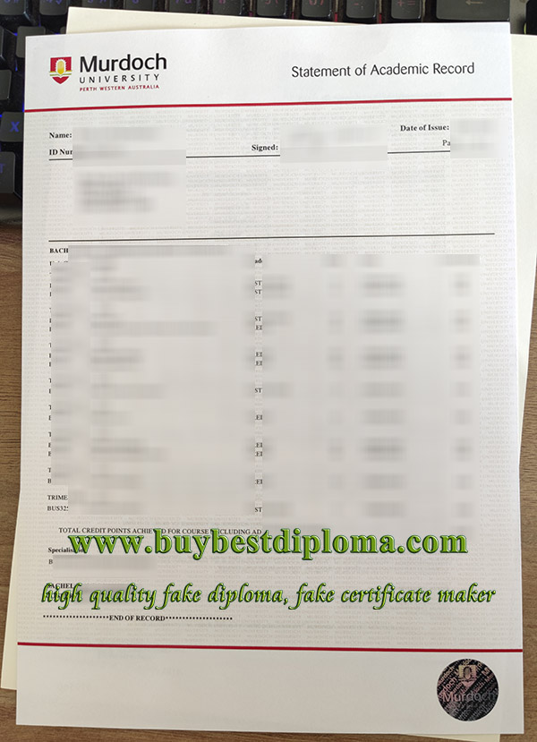 Murdoch University transcript, fake Murdoch University certificate, fake Murdoch University diploma,