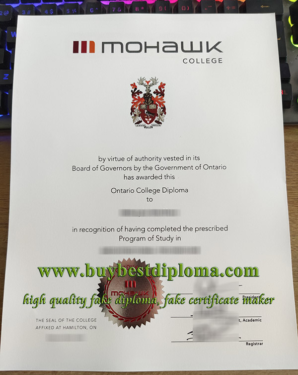 Mohawk College diploma, Mohawk College certificate, 莫霍克学院毕业证,