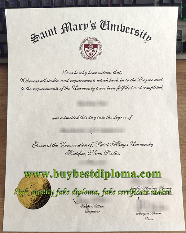 Saint Mary's University diploma, Saint Mary's University degree,