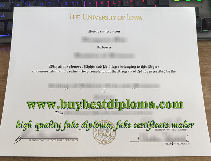 University of Iowa diploma, University of Iowa degree, University of Iowa certificate, 爱荷华大学证书,