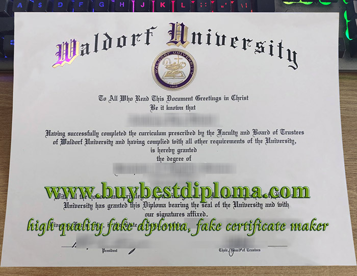 Waldorf University diploma, Waldorf University degree, Waldorf University certificate, 华尔道夫学院文凭,