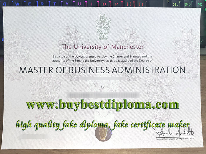 University of Manchester MBA degree, fake MBA degree, University of Manchester certificate, 工商管理硕士证书, 