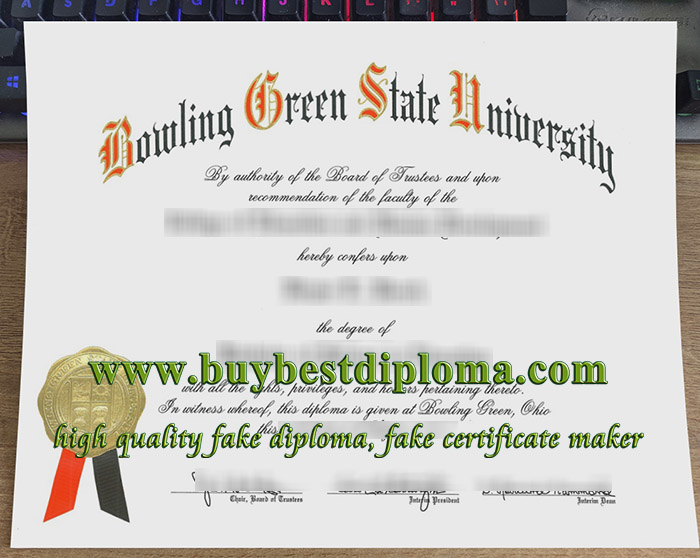 fake Bowling Green State University certificate