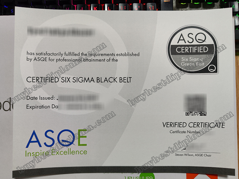 ASQ certificate, Six Sigma certificate,