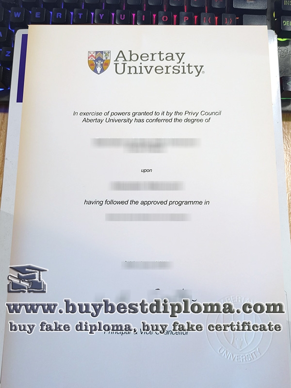 Abertay University degree, Abertay University certificate,