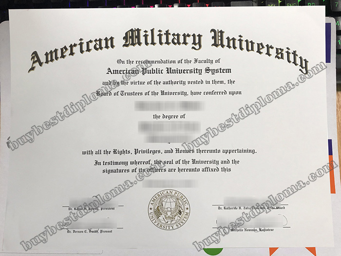 American Military University diploma, American Military University certificate,