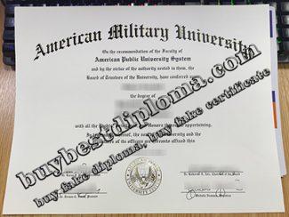 American Military University diploma, fake American Military University certificate,