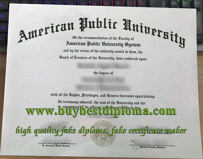 American Public University diploma, American Public University degree, American Public University certificate,