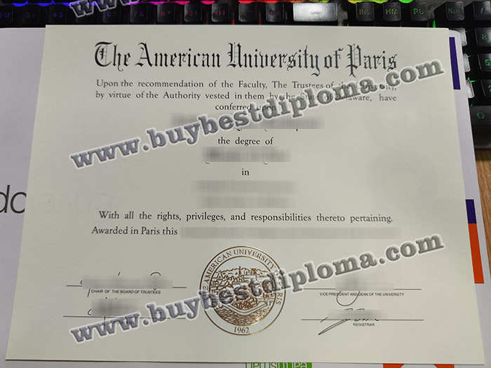 American University of Paris diploma, American University of Paris certificate,