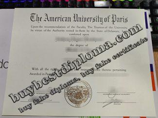 American University of Paris diploma, American University of Paris certificate,