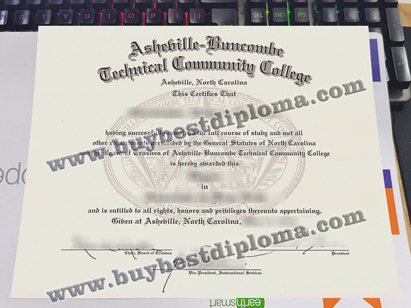 Asheville-Buncombe Technical Community College diploma, A-B Tech certificate,
