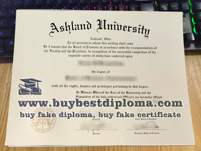 Ashland University diploma, Ashland University degree,