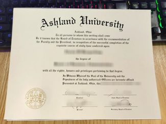 Ashland University diploma, Ashland University degree,