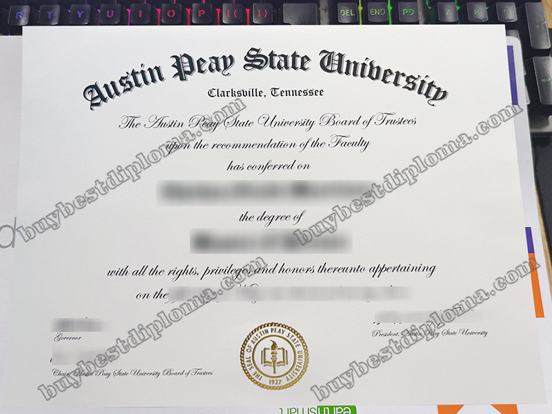 Austin Peay State University diploma, Austin Peay State University certificate,